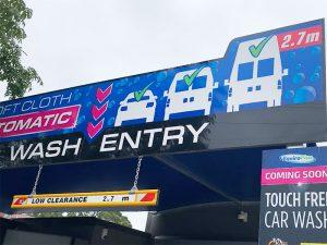 Vehicle entry to the Enviro Plus Car Wash in Tecoma.